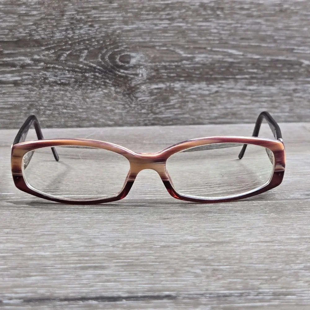 Bvlgari 458-B 778 Burgundy Swirl Crystal Medallion Eyeglass Italy Frame only